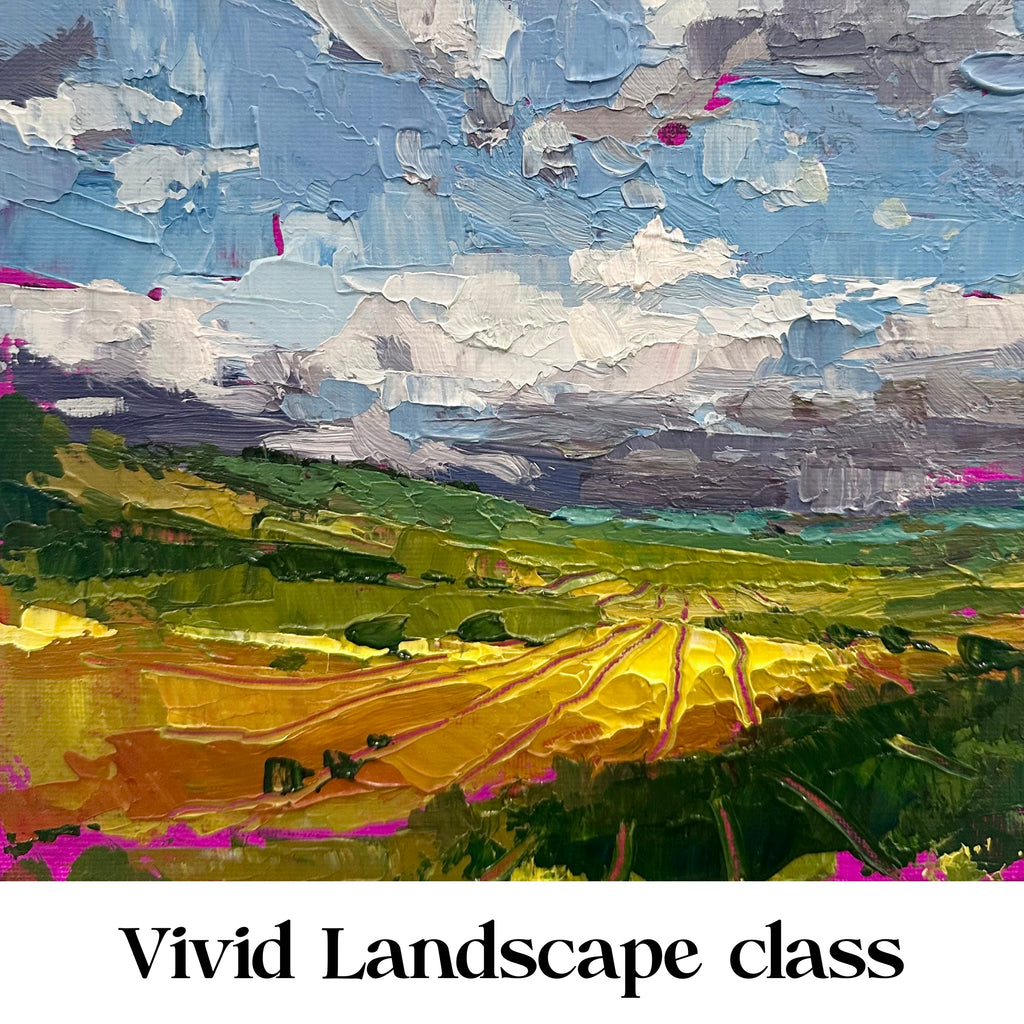 Vivid Landscape class- Acrylic with Molding Paste