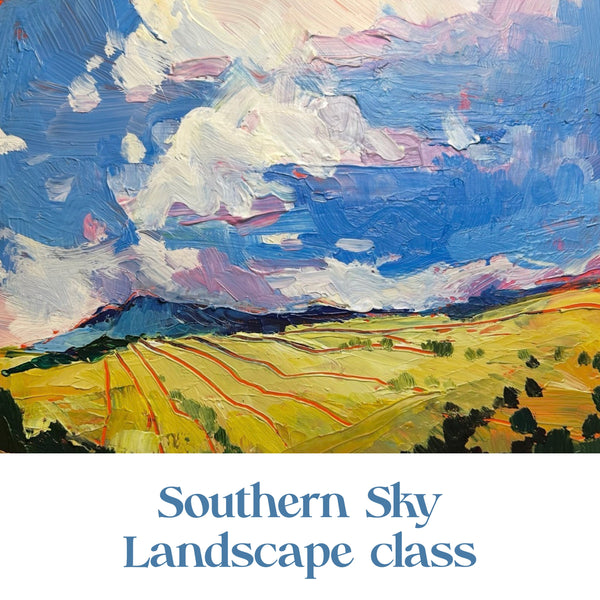 Southern Sky Landscape class - Acrylic with Molding Paste and Soft Gel