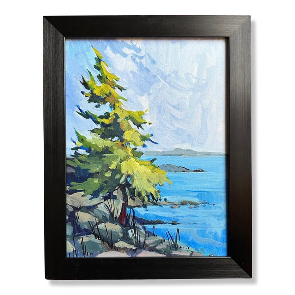 Landscape Demo Painting with tree - framed
