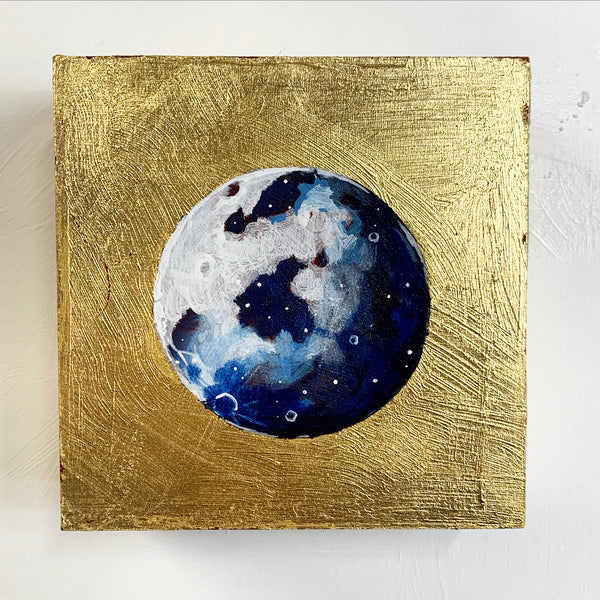 Lunar collection - Gold Leaf Gibbous Moon